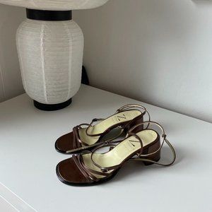 Vintage 90s Italian ankle tie sandals